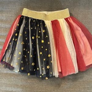 NEw Cotton On Kids Patriotic Star Tulle Skirt Size 3-4 NWT